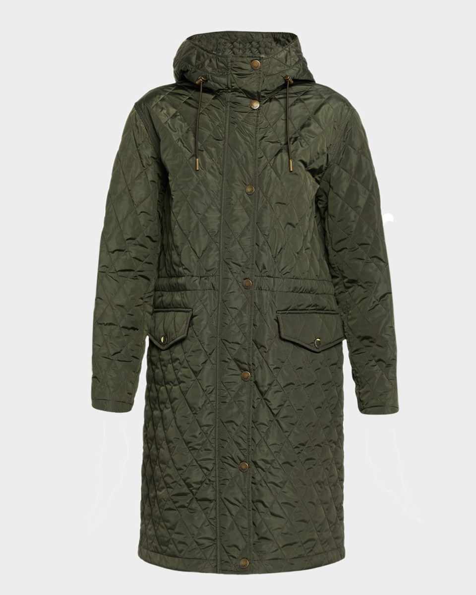Hillgate Quilted Long Hooded Jacket